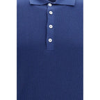 Blue Cotton Polo Shirt