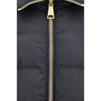 Black Viscose Full-Length Jacket