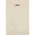 Beige Cotton Long Sleeve T-Shirt