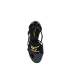 Black Calf Leather Bos Taurus Stiletto Heel Sandals