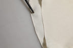 Off White Silk Straight Wide Leg Trouser Pants