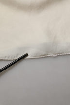 Off White Silk Straight Wide Leg Trouser Pants