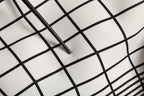 White Black WarpGrid Pattern Hoodie Sweater