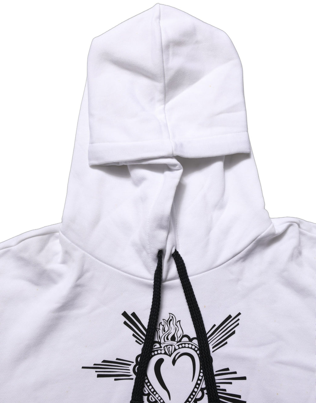 White Sacred Heart Hooded Sweatshirt Sweater