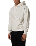 White Logo Hooded PulloverSweatshirt Sweater