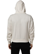 White Logo Hooded PulloverSweatshirt Sweater