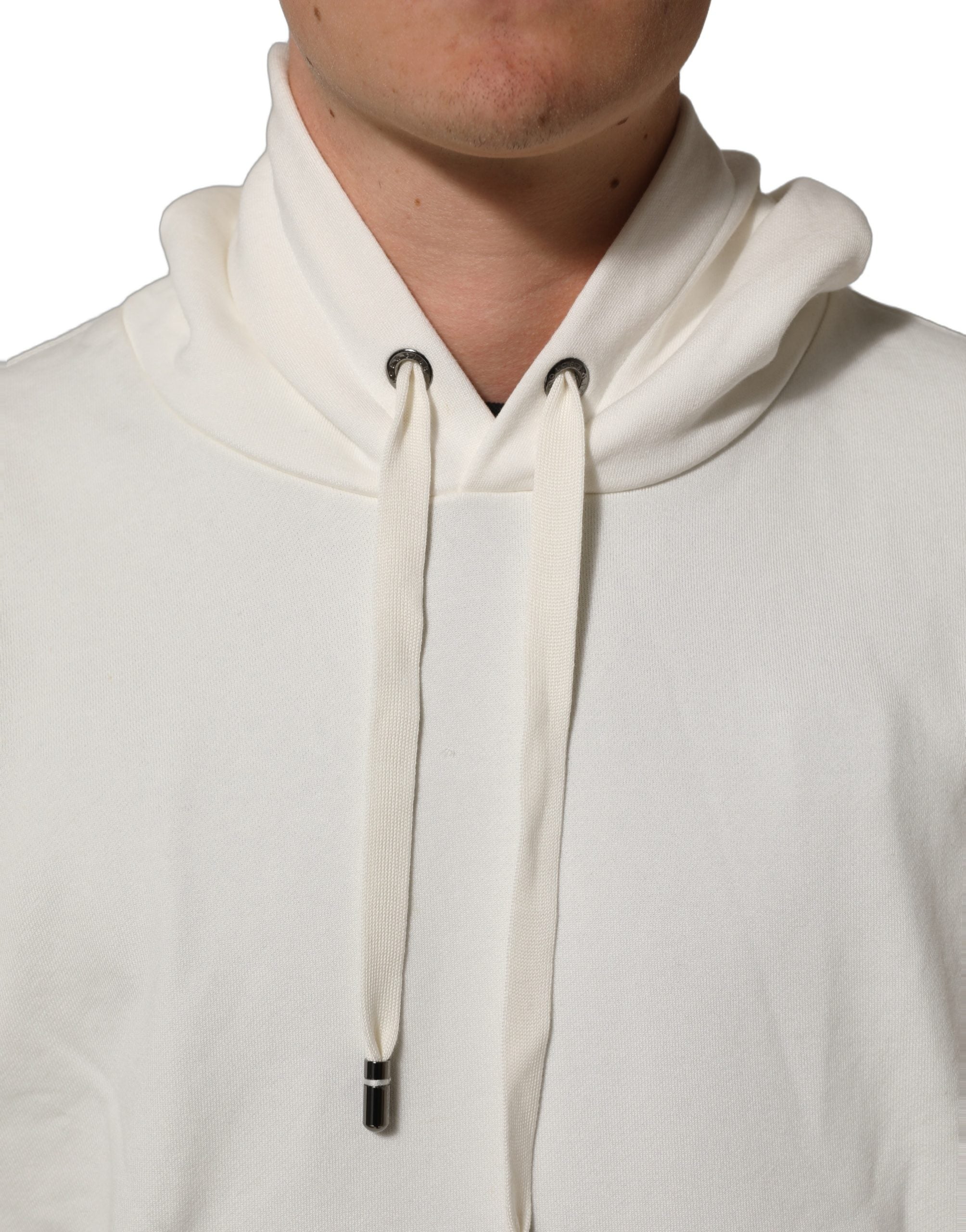 White Logo Hooded PulloverSweatshirt Sweater