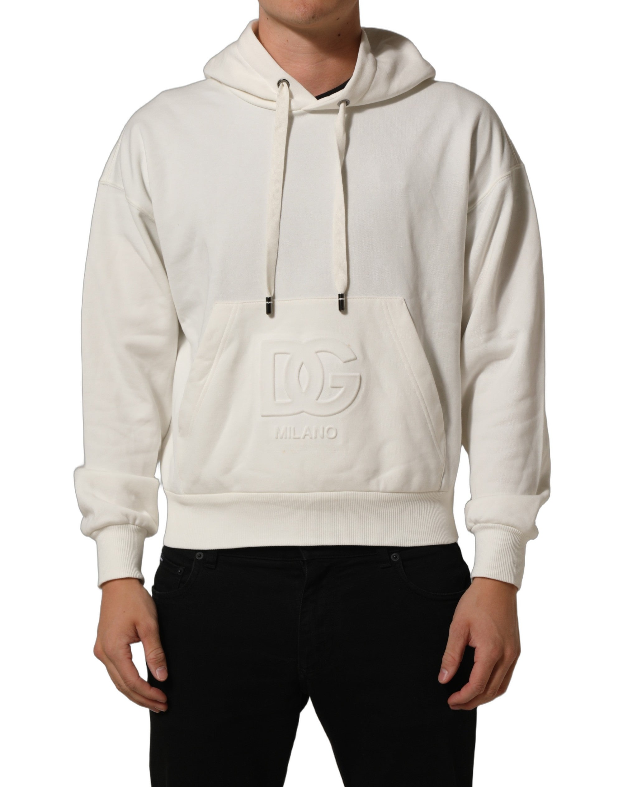 White Logo Hooded PulloverSweatshirt Sweater