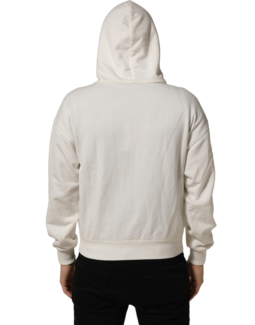 White Logo Hooded PulloverSweatshirt Sweater