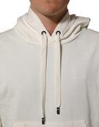 White Logo Hooded PulloverSweatshirt Sweater