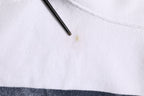 White Blue Stripe Hooded Sweatshirt Sweater
