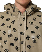 Brown Cotton Logo Hooded Sweatshirt Sweater