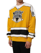 Yellow Crew Neck Jersey Sweatshirt Sweater