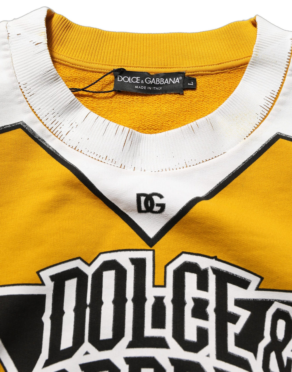 Yellow Crew Neck Jersey Sweatshirt Sweater