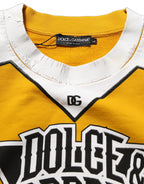 Yellow Crew Neck Jersey Sweatshirt Sweater