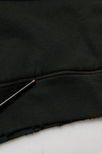 Black Cotton Crew Neck Men Sweatshirt Sweater