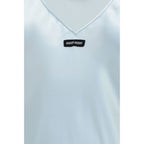 Blue Viscose Casual Dress