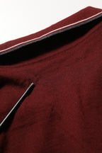 Burgundy Wool Knit Henley Pullover Sweater