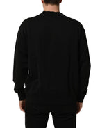 Black Cotton Logo Print Sweatshirt Sweater