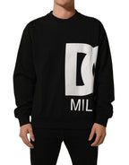 Black Cotton Logo Print Sweatshirt Sweater