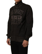 Brown Logo Print Full Zip Sweatshirt Sweater