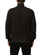 Brown Logo Print Full Zip Sweatshirt Sweater