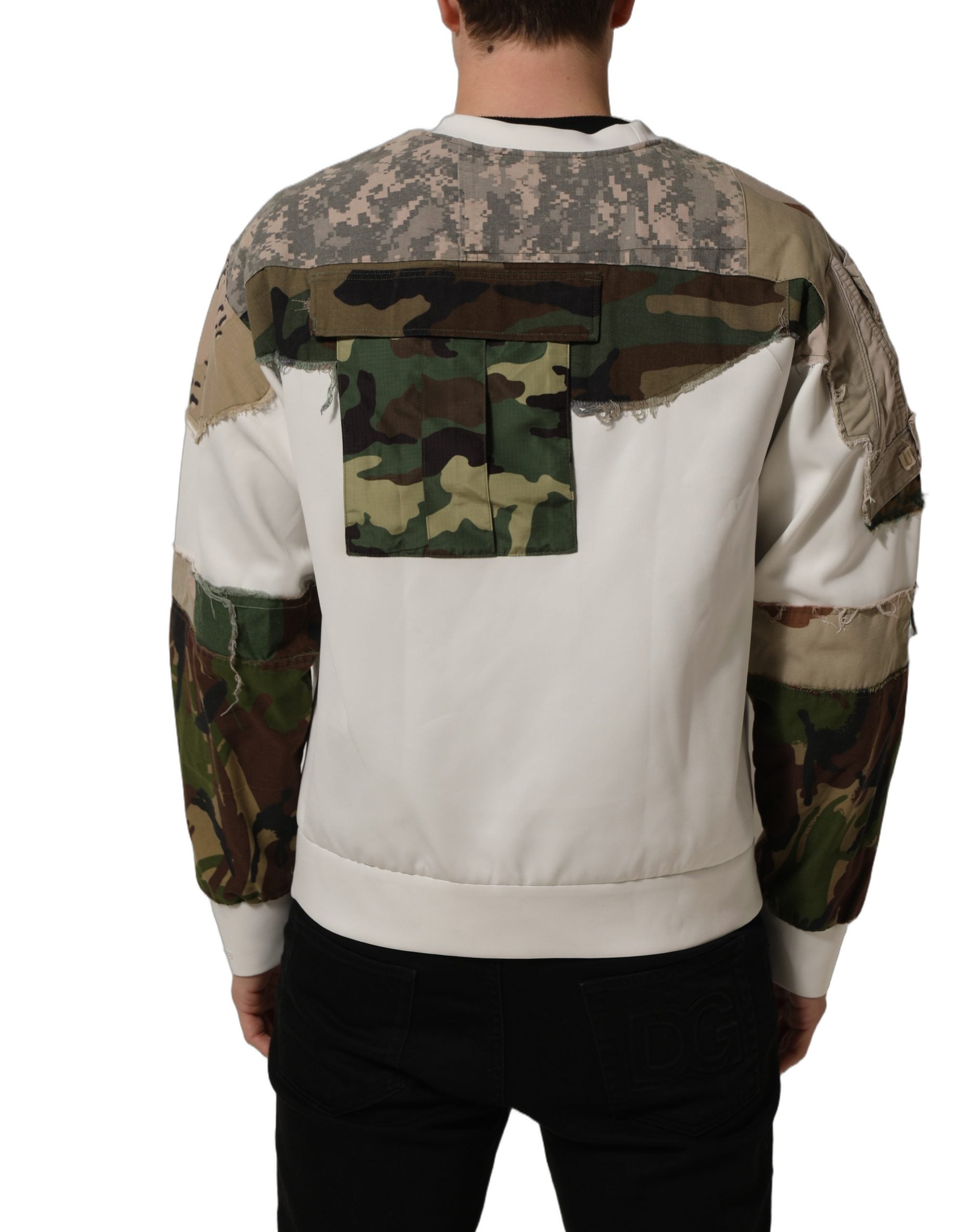 Multicolor Camo Patchwork Sweatshirt Sweater