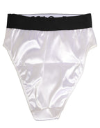 White Satin High-Waist Brief Logo Women Underwear