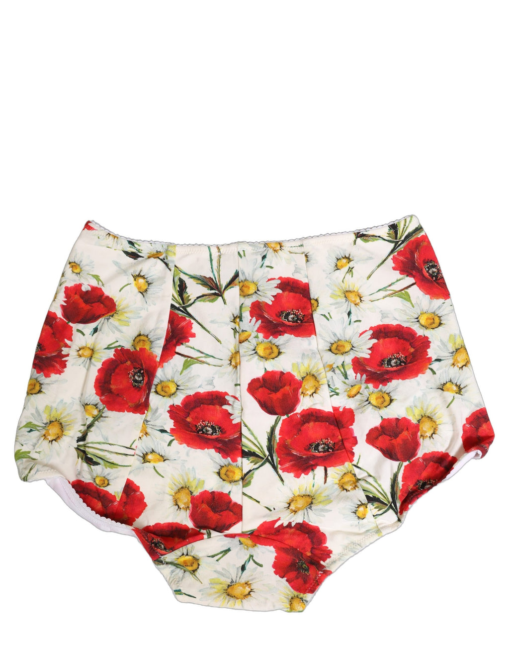 White Nylon Floral High Waisted Girdle Underwear
