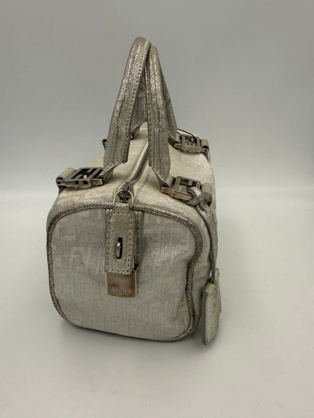 FENDI Mini Bauletto FF Zucchino Laminated Handbag