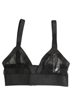 Black Logo Monogram Soft Cup Brassiere Underwear