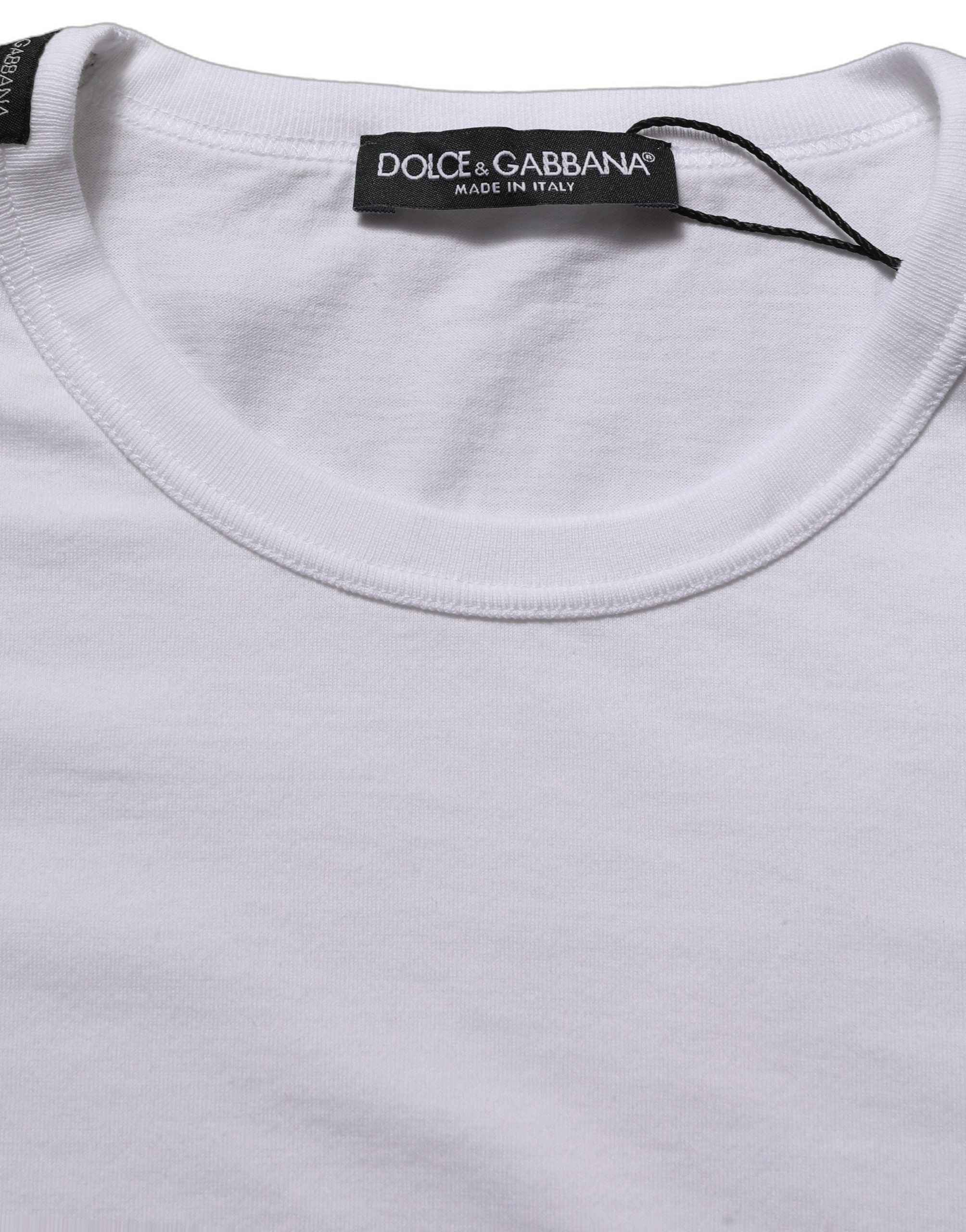 White Cotton Short Sleeves CrewNeck T-shirt