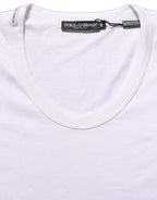 White Cotton Short Sleeve Round Neck T-shirt
