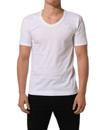 White Cotton Short Sleeve Round Neck T-shirt