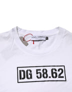 White Cotton Logo Print Crew Neck T-shirt