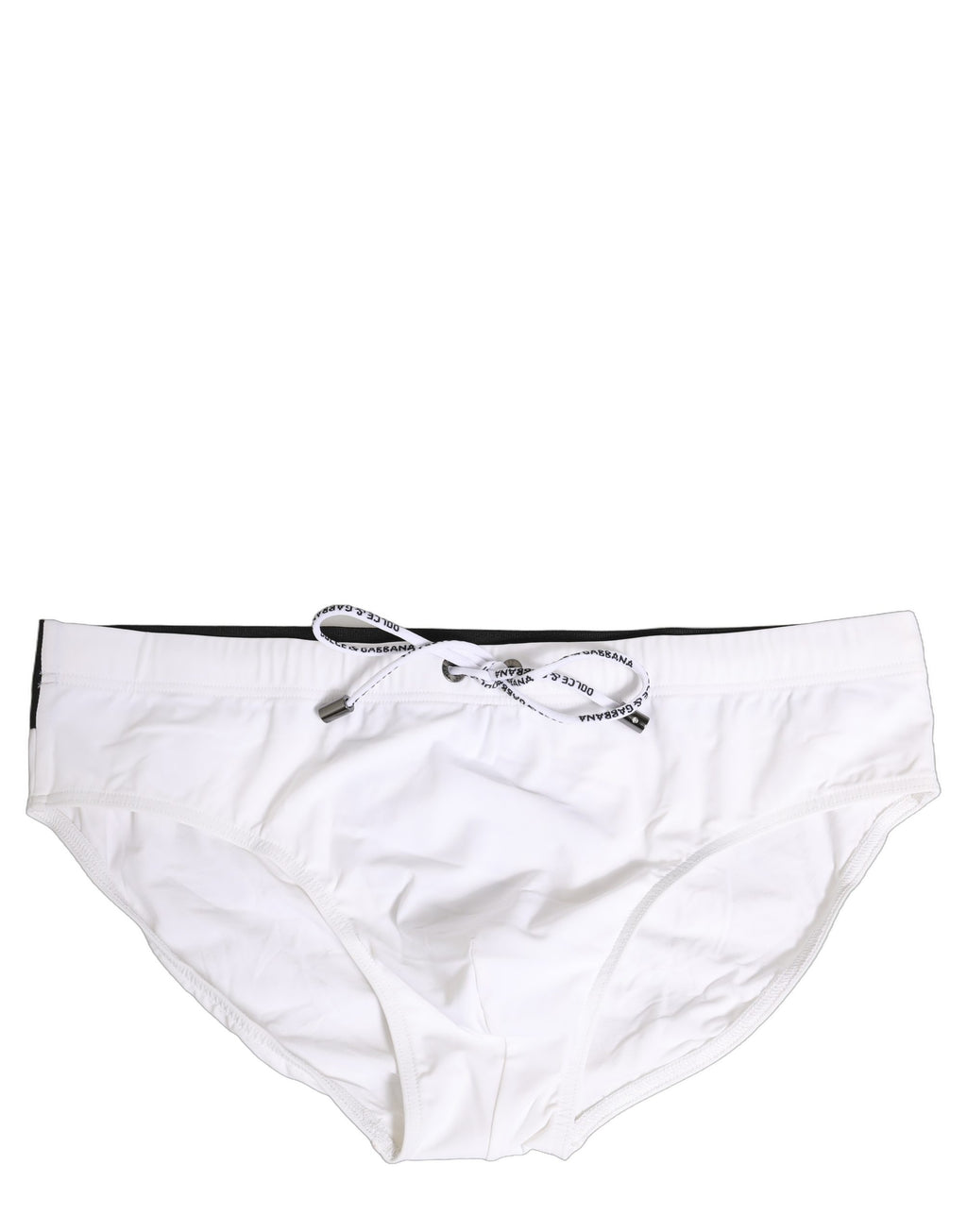 White Stretch Drawstring Swim Brief Swimwear