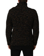 Brown Wool Knit Turtleneck Pullover Sweater