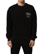 Black Cotton Logo Print Sweatshirt Sweater