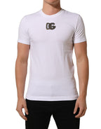 White DG Logo Cotton Crew Neck Men T-shirt