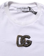 White DG Logo Cotton Crew Neck Men T-shirt