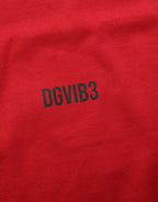 Red Cotton Graphic Print Crew Neck T-shirt