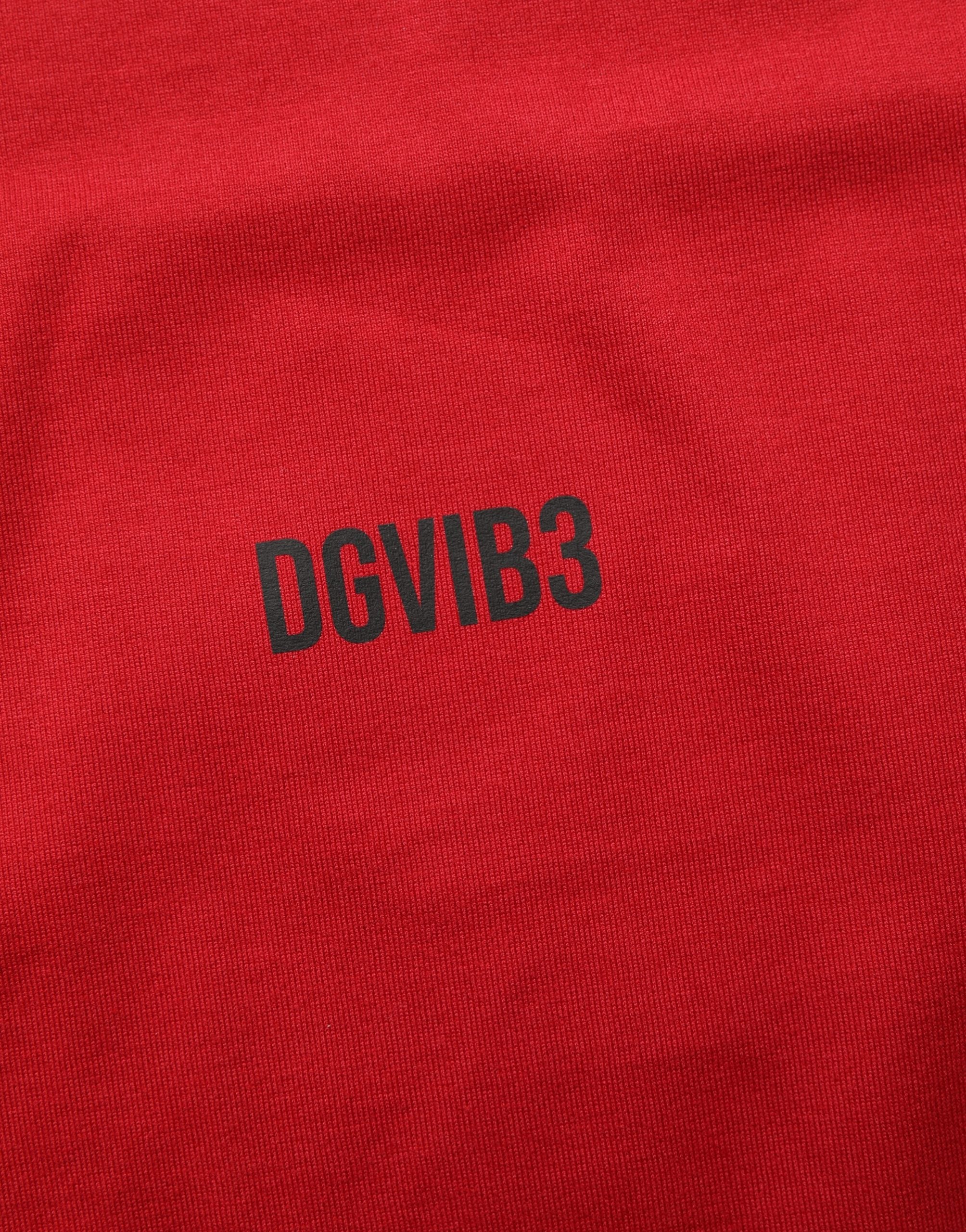 Red Cotton Graphic Print Crew Neck T-shirt