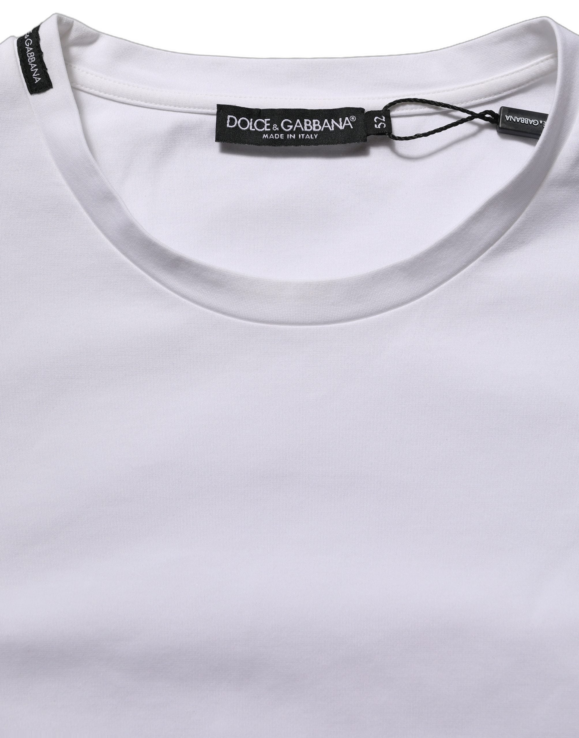 White Cotton Short Sleeves Crew Neck T-shirt
