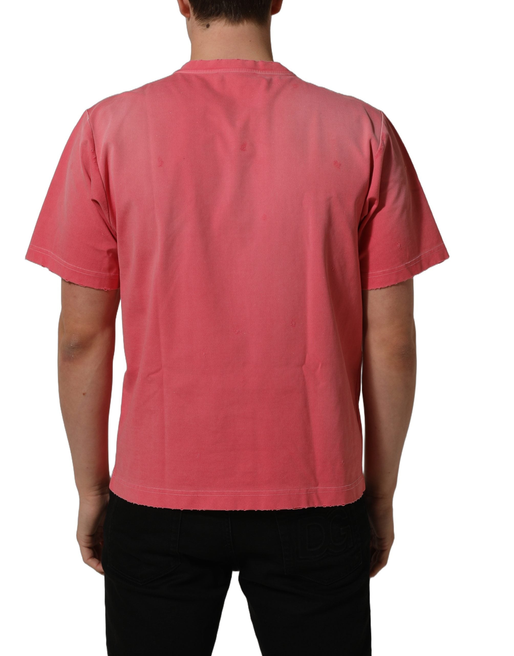 Pink Re-Edition Distressed Crew Neck T-shirt