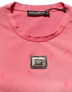 Pink Re-Edition Distressed Crew Neck T-shirt