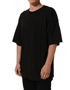 Black Cotton Short Sleeves CrewNeck T-shirt