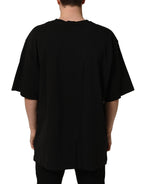 Black Cotton Short Sleeves CrewNeck T-shirt