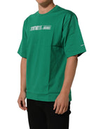 Green Cotton DGVIB3 Print Crew Neck T-shirt