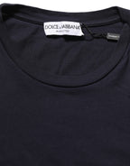Black Cotton Short Sleeves Crew Neck T-shirt