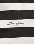 Black White Stripes Cotton Sleeveless T-shirt